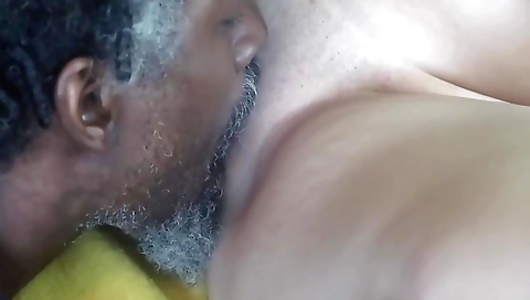 Blonde in a hot interracial video licking and fucking