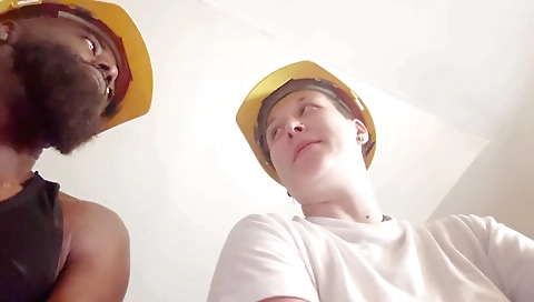 Amateur mature interracial porn video with a young teen girl