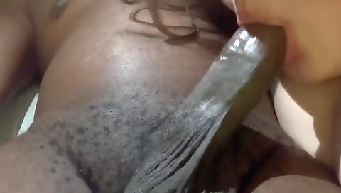 A brunette with big boobies gets creampie from bbc