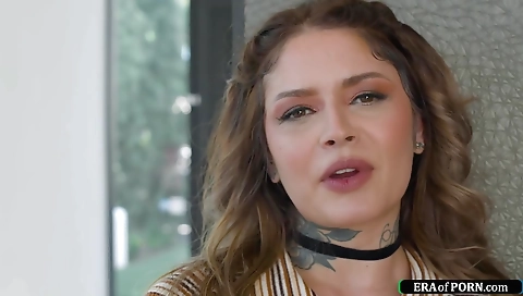 Latina with a big booty gets fucked by a big black cock