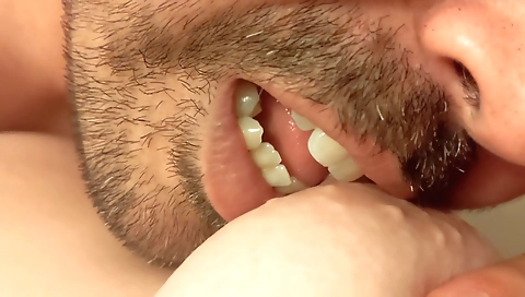 Busty nurse in black shorts fucks with blonde on the floor