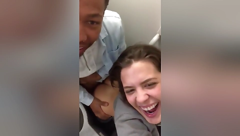 My teen 18+ brunette gets her pussy fucked in the toilet