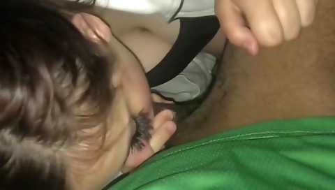 Amateur black fucker deepthroating a big black cock