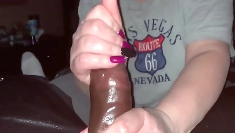 Mature woman takes a big cock in her mouth and pussy