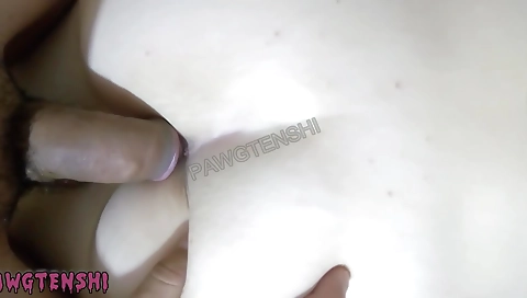 Russian milf rubs her tight asshole with her pussy