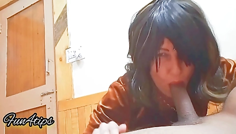 Indian milf babe gets deepthroat fucked in the cam video