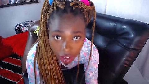 Ebony babe with a big ass is getting her pussy and ass fucked