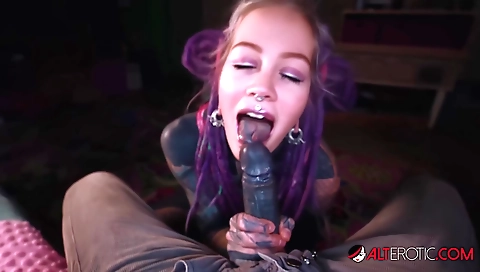 Amateur blonde with tattoos gets facial and fucked in her ass