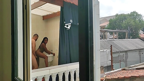 Ebony brunette getting deepthroat sex with a large cock