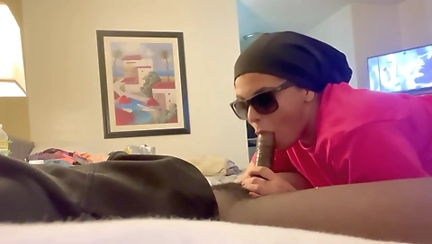 Amateur milf with big boobs gets her throat stuffed