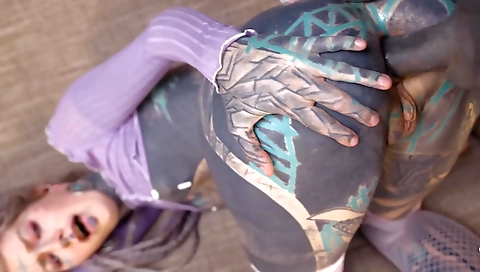 Blonde gets her ass fucked with a dildo and a big cock