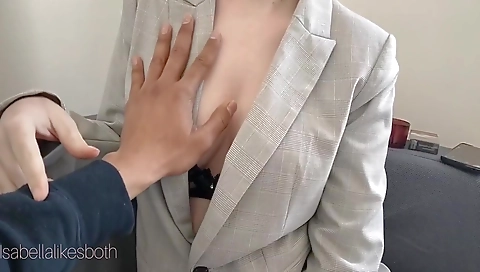 Hot amateur milf is fucked in her hairy pussy in her home