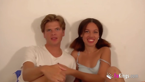 Ebony teen with a tattooed pussy gets a deepthroat blowjob