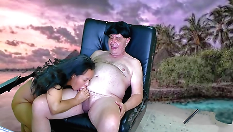 Asian brunette gets fucked by her boyfriend's gangster friend