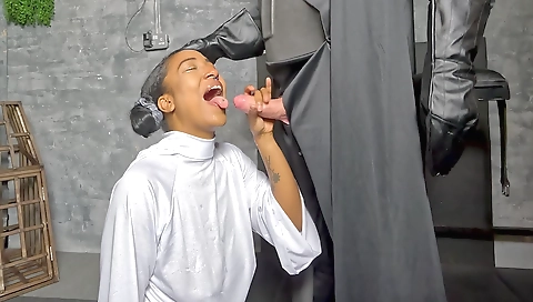 Brunette tattooed princess with a Star wars costume