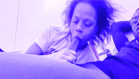 Beautiful brunette gets rimmed and fucked by a black guy