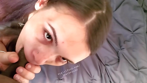 Brunette girl gets fucked by a big black cock in the deepthroat